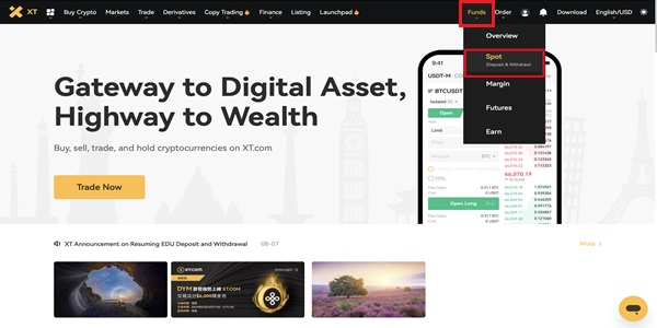 رمز تراکنش در صرافی XT